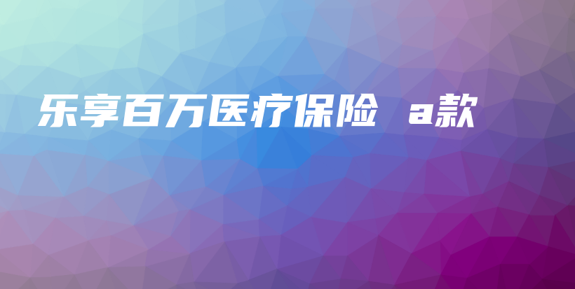 乐享百万医疗保险 a款-保点通