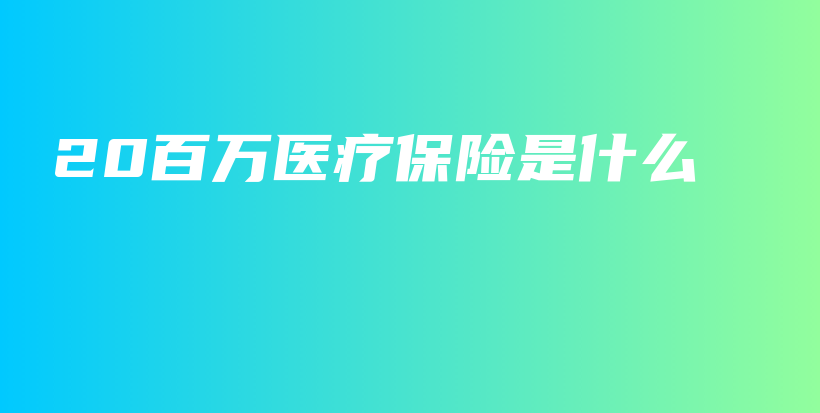20百万医疗保险是什么-保点通