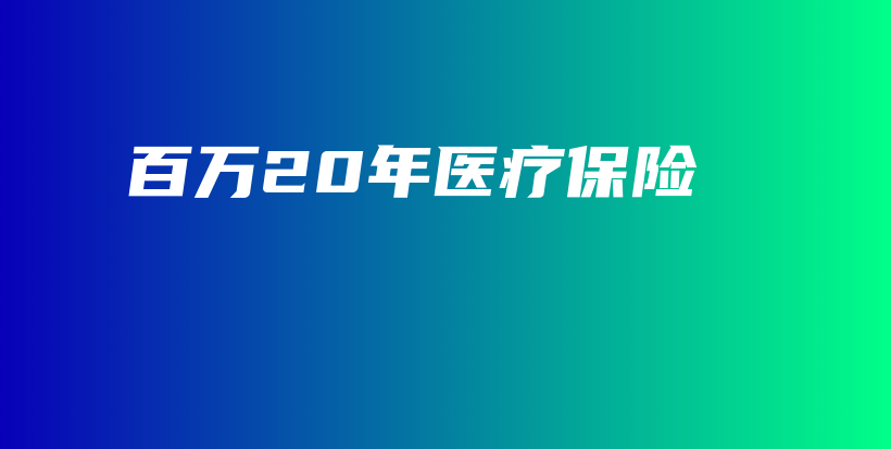 百万20年医疗保险-保点通