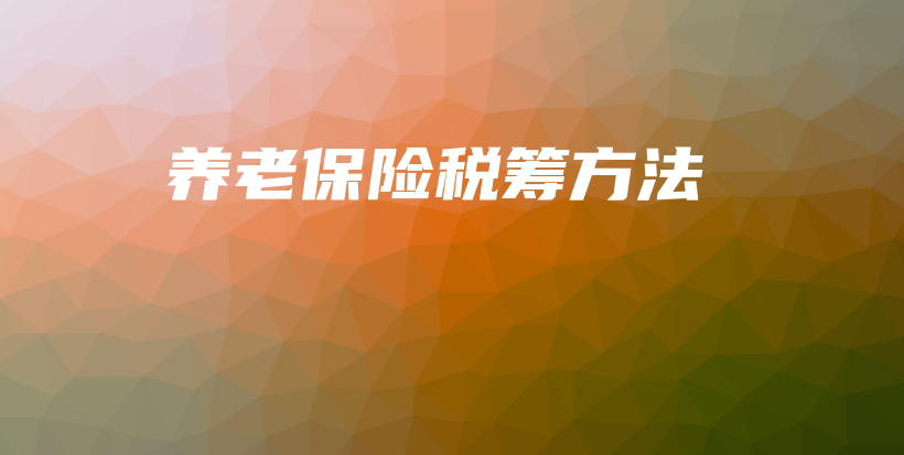 养老保险税筹方法-保点通