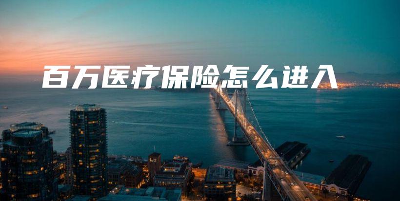 百万医疗保险怎么进入-保点通