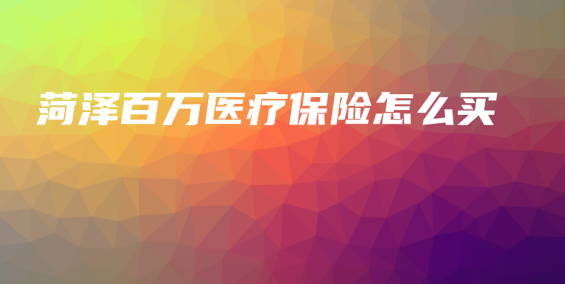 菏泽百万医疗保险怎么买-保点通