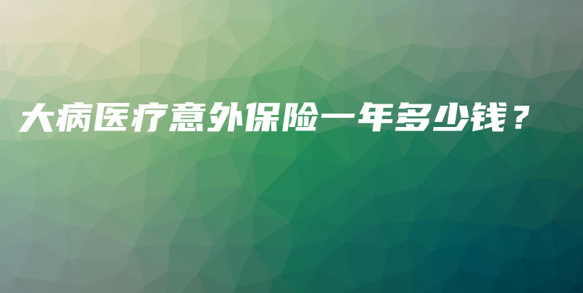 大病医疗意外保险一年多少钱？-保点通