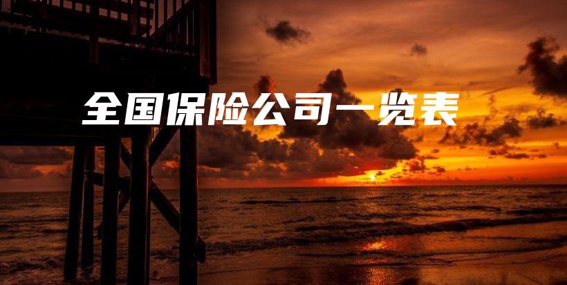 全国保险公司一览表-保点通