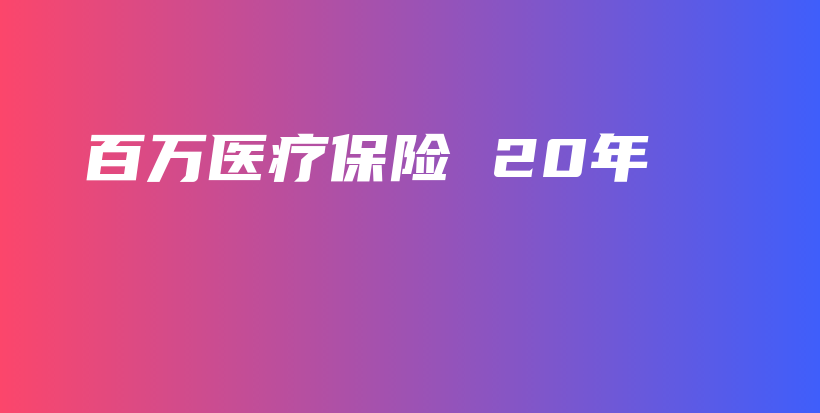 百万医疗保险 20年-保点通