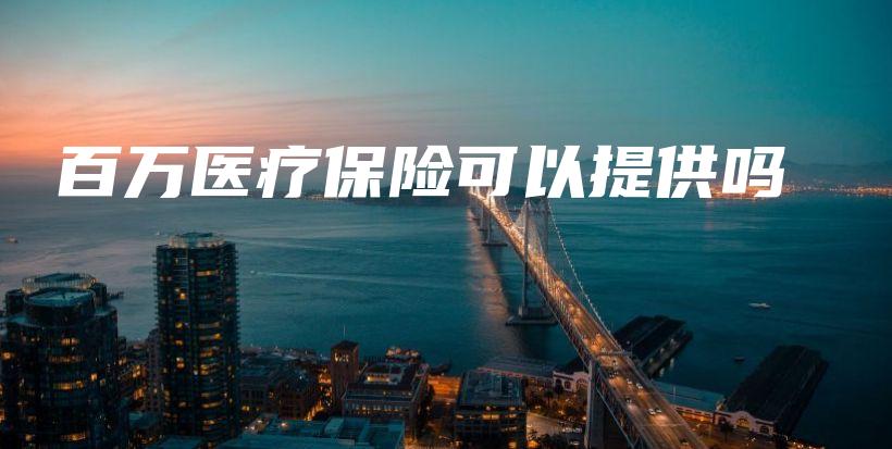 百万医疗保险可以提供吗-保点通