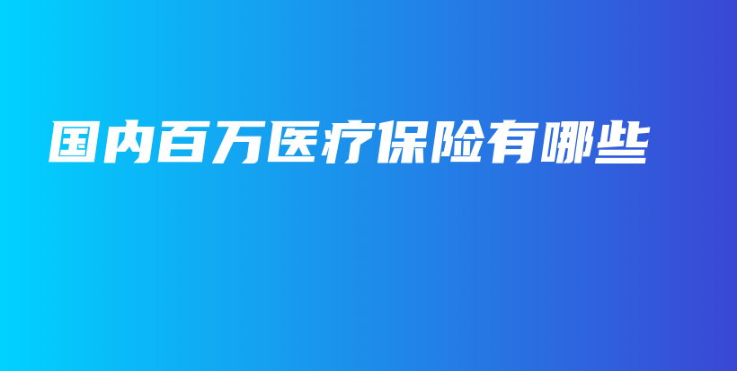 国内百万医疗保险有哪些-保点通