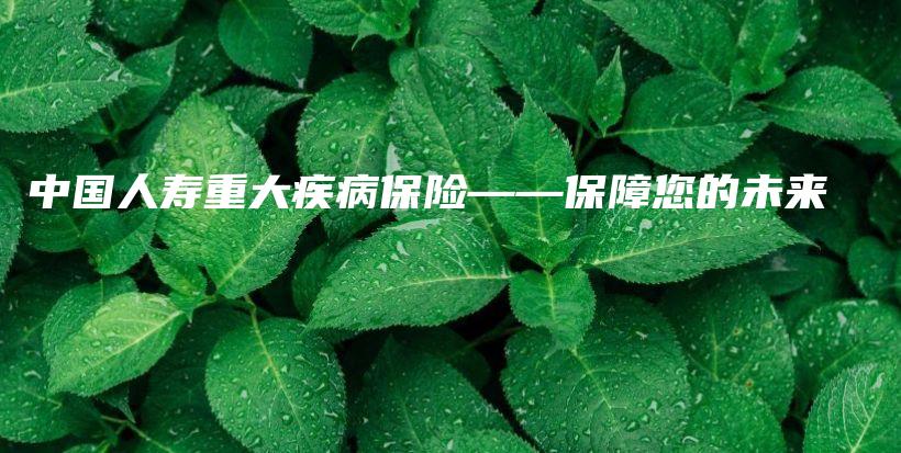 中国人寿重大疾病保险——保障您的未来-保点通