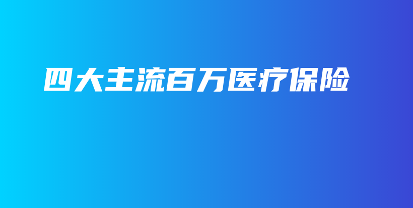 四大主流百万医疗保险-保点通