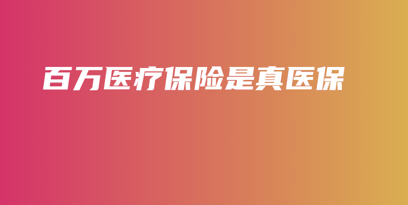 百万医疗保险是真医保-保点通