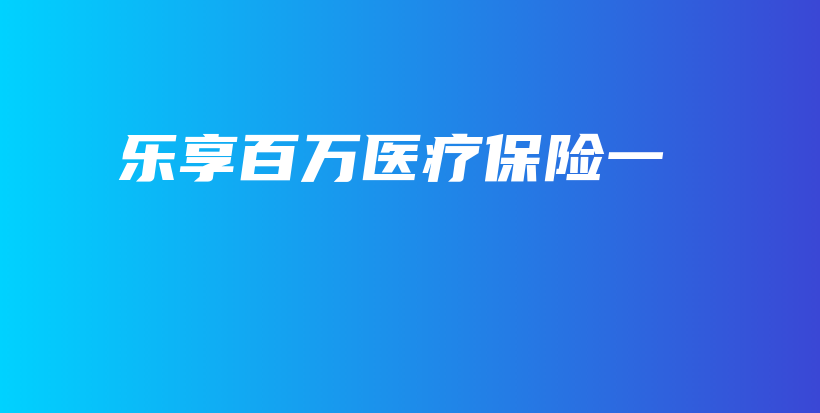乐享百万医疗保险一-保点通