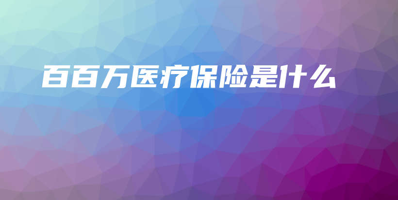 百百万医疗保险是什么-保点通