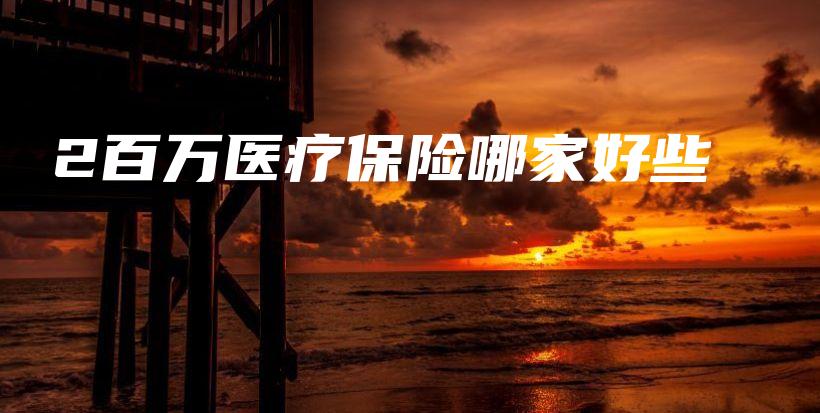2百万医疗保险哪家好些-保点通