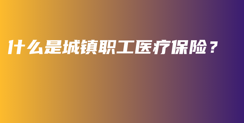 什么是城镇职工医疗保险？-保点通