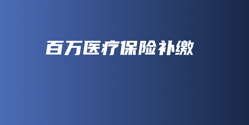 百万医疗保险补缴-保点通