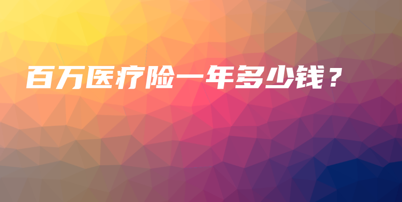 百万医疗险一年多少钱？-保点通