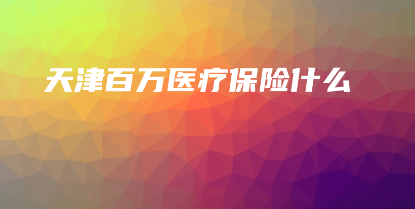 天津百万医疗保险什么-保点通