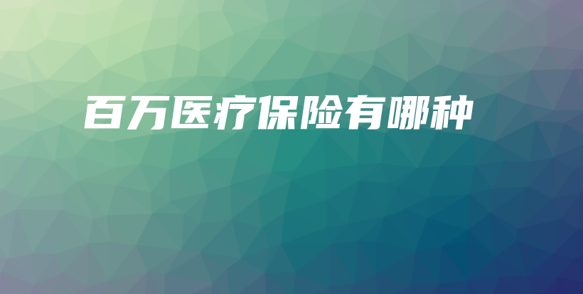 百万医疗保险有哪种-保点通