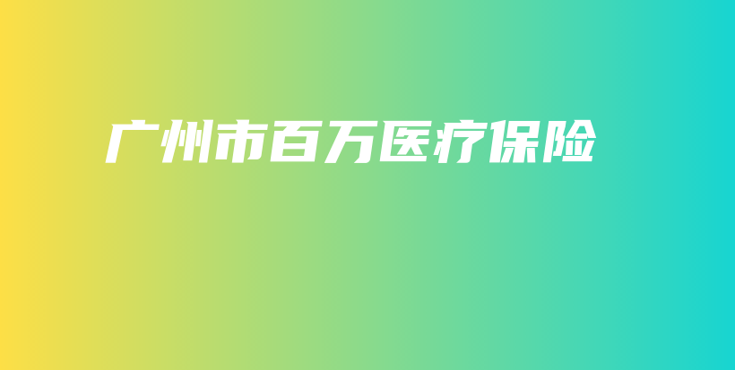广州市百万医疗保险-保点通