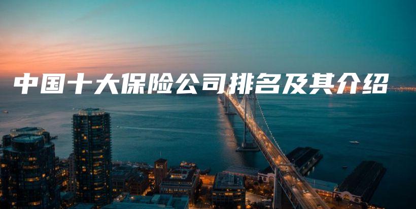 中国十大保险公司排名及其介绍-保点通