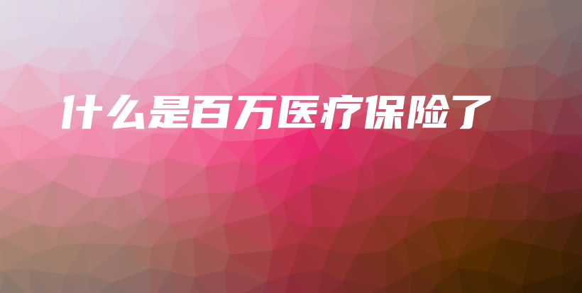 什么是百万医疗保险了-保点通