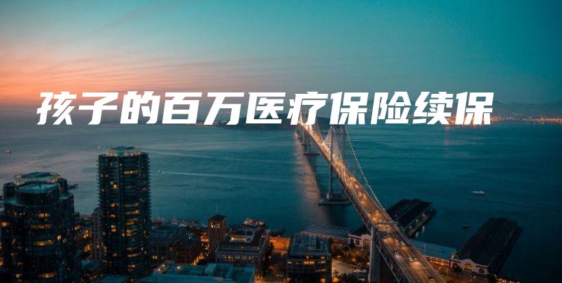孩子的百万医疗保险续保-保点通