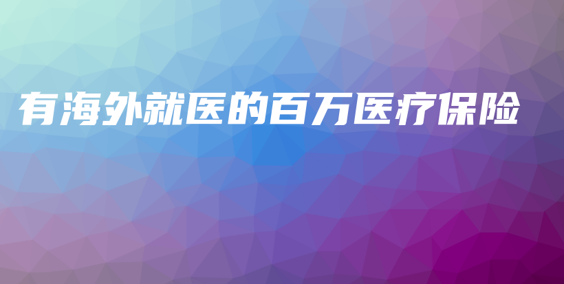 有海外就医的百万医疗保险-保点通