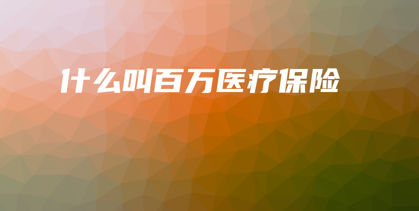 什么叫百万医疗保险-保点通