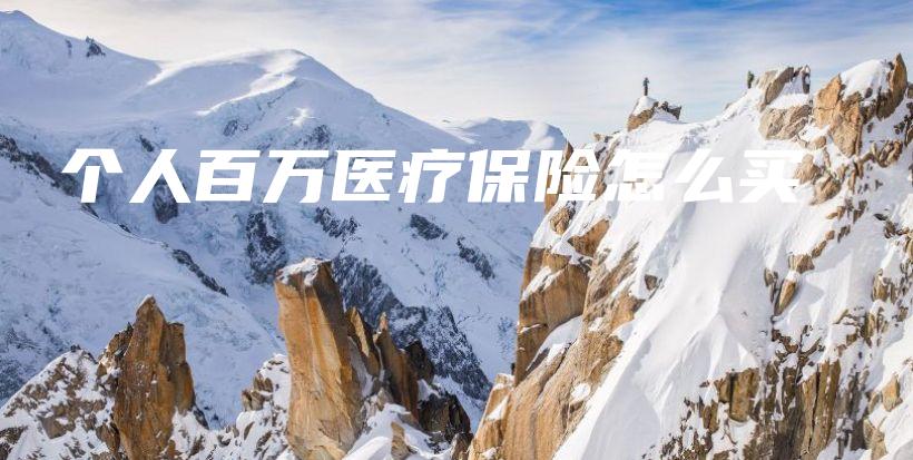 个人百万医疗保险怎么买-保点通