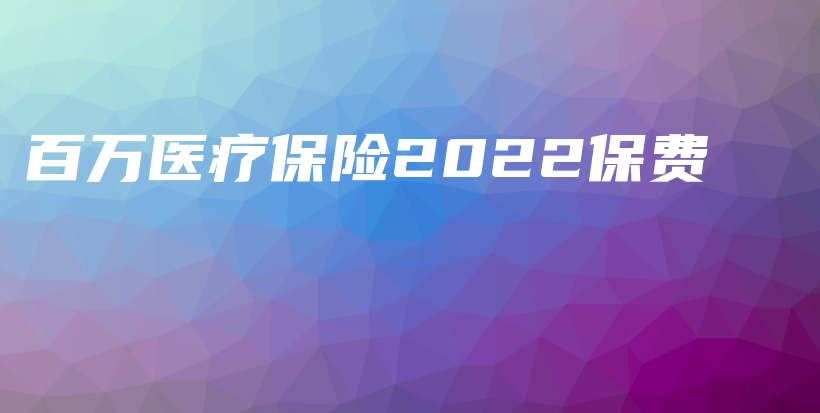 百万医疗保险2022保费-保点通