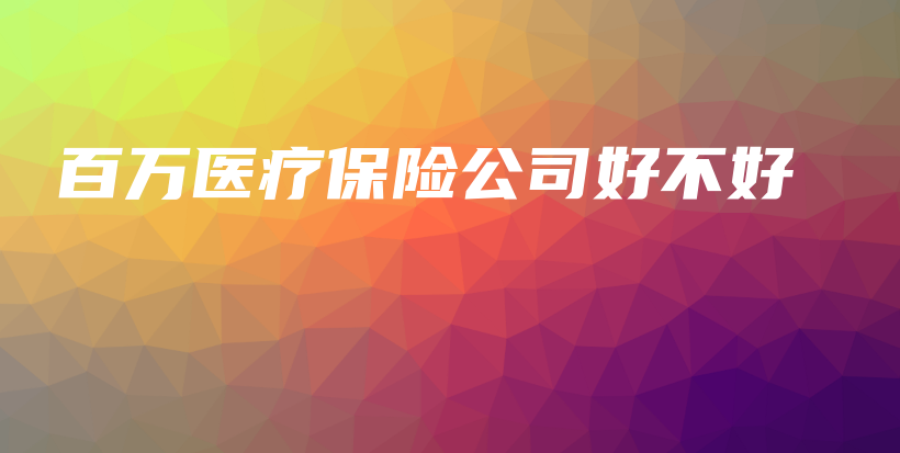 百万医疗保险公司好不好-保点通