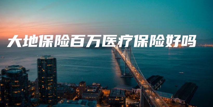 大地保险百万医疗保险好吗-保点通
