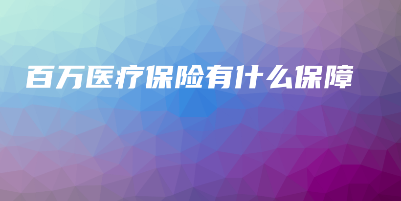 百万医疗保险有什么保障-保点通