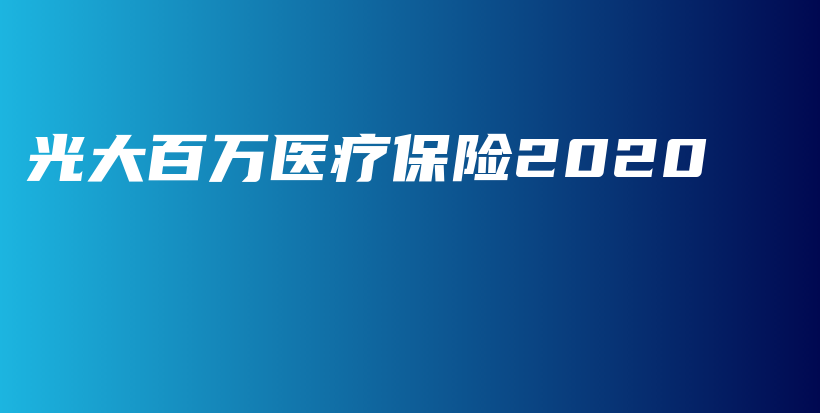 光大百万医疗保险2020-保点通