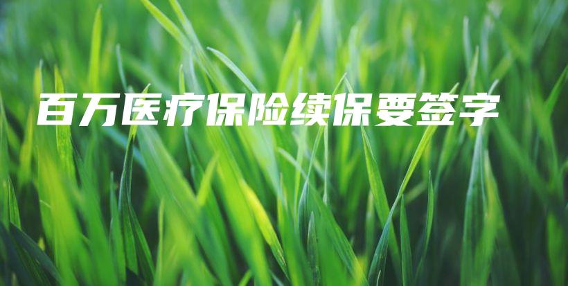 百万医疗保险续保要签字-保点通