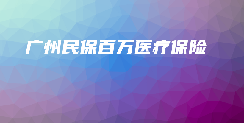 广州民保百万医疗保险-保点通