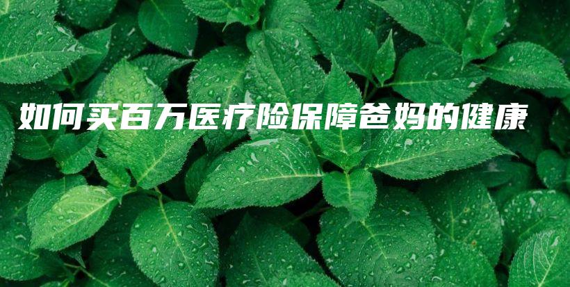 如何买百万医疗险保障爸妈的健康-保点通