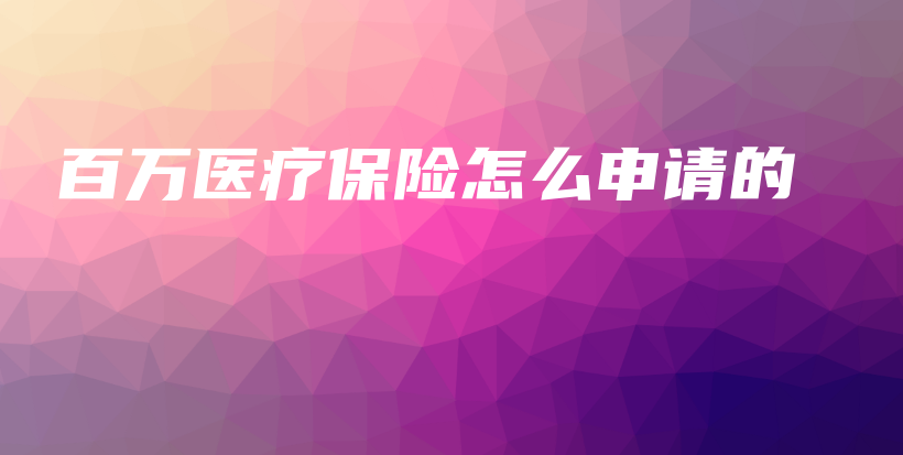百万医疗保险怎么申请的-保点通