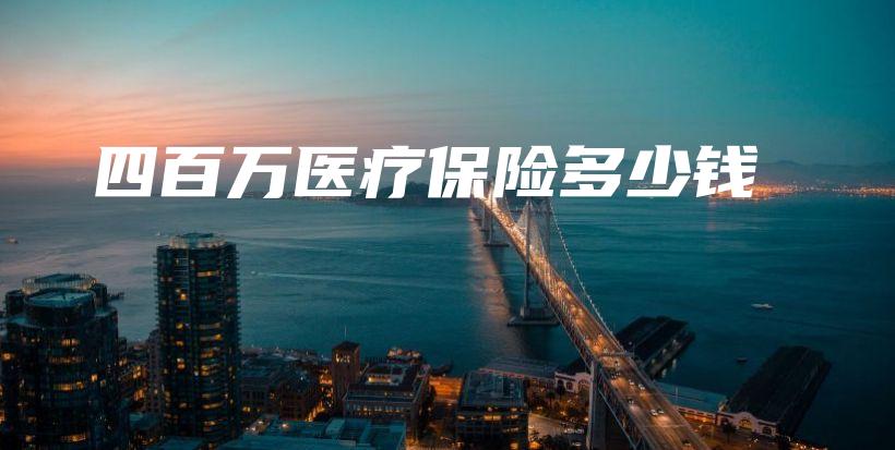 四百万医疗保险多少钱-保点通