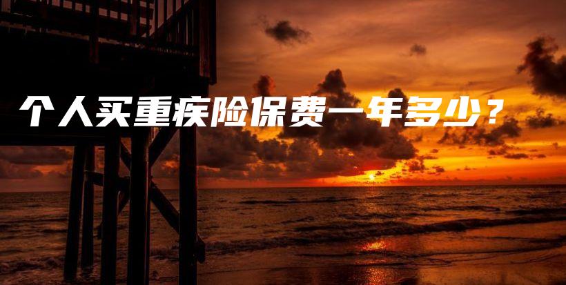个人买重疾险保费一年多少？-保点通