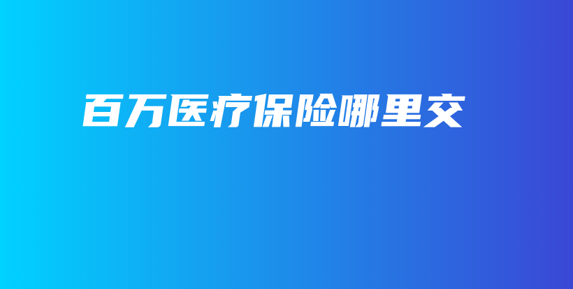 百万医疗保险哪里交-保点通