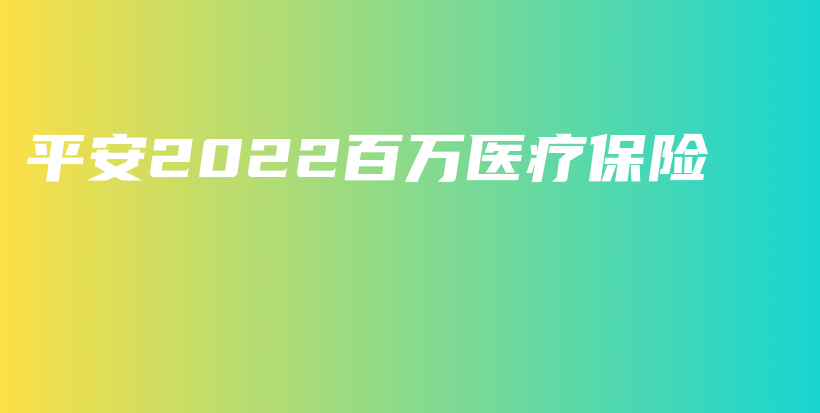 平安2022百万医疗保险-保点通