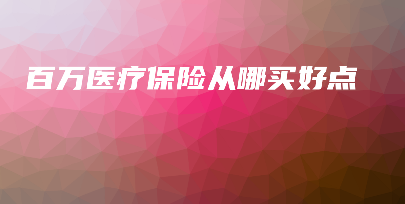 百万医疗保险从哪买好点-保点通