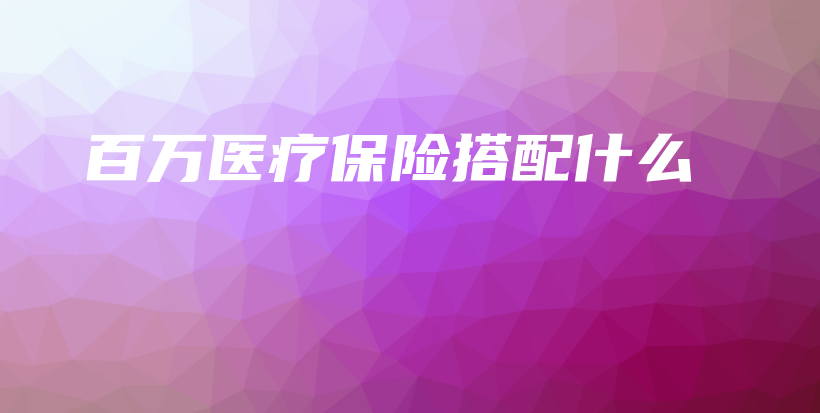 百万医疗保险搭配什么-保点通