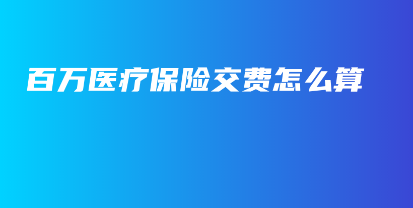 百万医疗保险交费怎么算-保点通