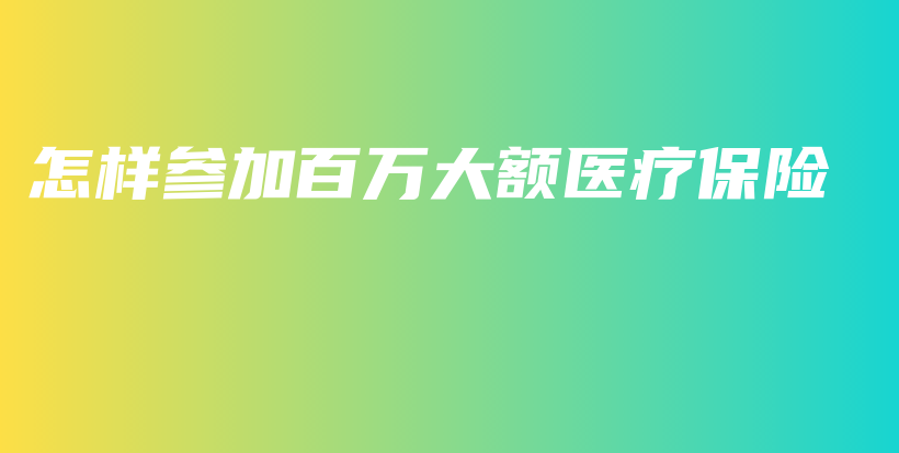 怎样参加百万大额医疗保险-保点通