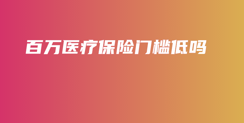百万医疗保险门槛低吗-保点通