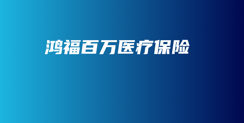 鸿福百万医疗保险-保点通