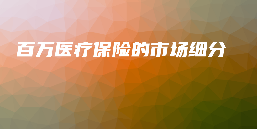 百万医疗保险的市场细分-保点通
