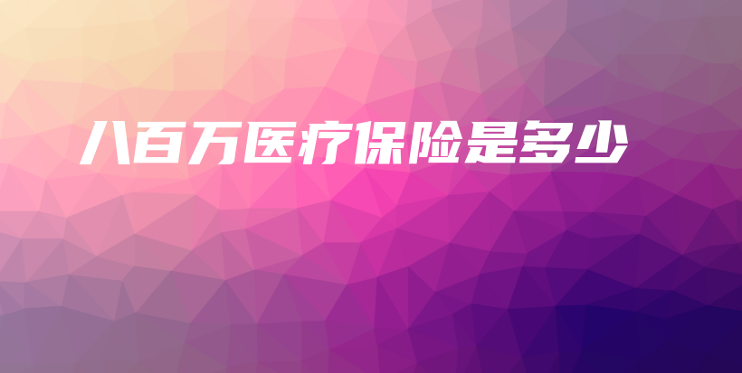 八百万医疗保险是多少-保点通